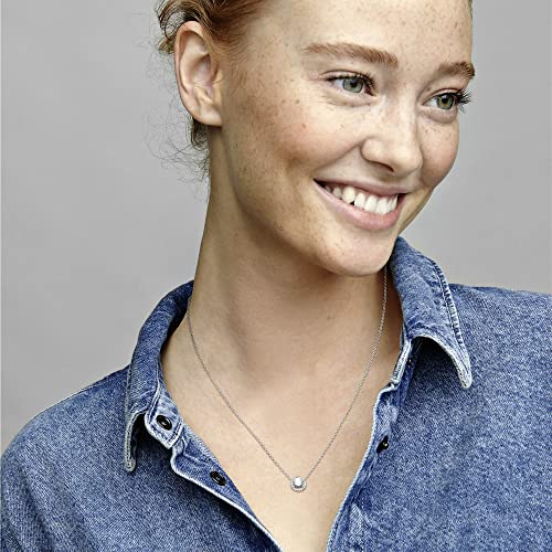 Pandora Jewelry Round Sparkle Halo Cubic Zirconia Rose Necklace, 17.7" #TOP4