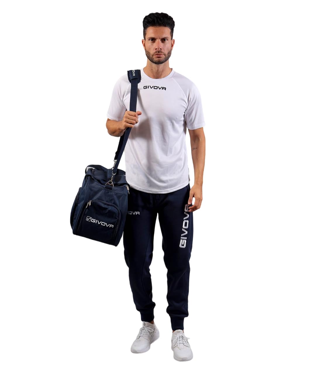 10 Borse Palestra B022 per Givova Sport Calcio Calcetto Relax Tempo Libero Free Time Zaino Zainetto Fitness Allenamento Portascarpe Borsa Bags Borsone Football (Blu, H 35 x L 52 x P 25 cm)