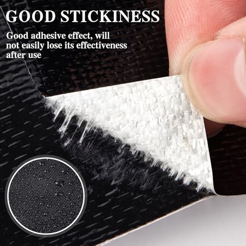 Image of Awning Repair Tape for Tarpaulins, Black Repair Tape for Outdoor Tarpaulins, Awning Repair Tape for Boat Covers, Tent, Canvas, Caravan Canvas, 100M
