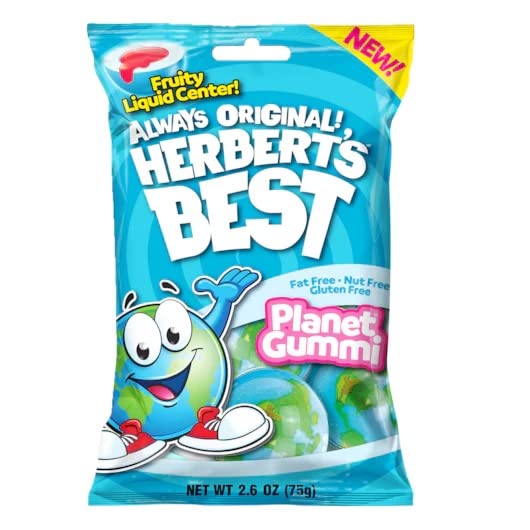 12 Pack - Herbert's Best Planet Gummi Candy Peg Bag 2.6oz