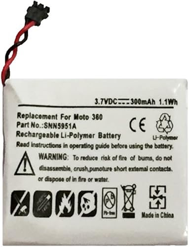 Miniatura 2 de Reemplazo de batería SNN5951A, WX30 de 300 mAh, compatible con Motorola Moto 360 (2014 1 generación) Smartwatch