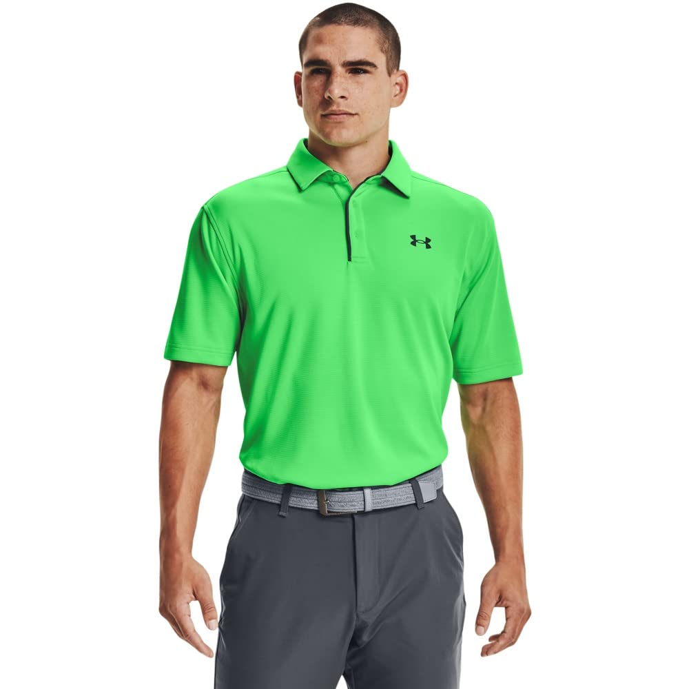 Under Armour Men's Tech Golf Polo, Stadium Green (341)/Pitch Gray, X-Small