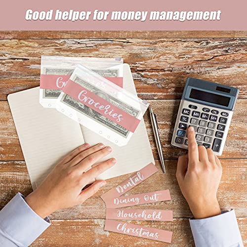 34 Pieces Cash Envelope Label Budget Sticker A6 Budget Binder Labels Money Organizer Cash Envelope Sticker For Budgeting Saving Sinking Funds Daily Expenses(Rose Red) #TOP3