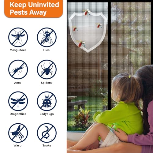 Image of Magnetic Screen Door, Door Screen Magnetic Closure-Keeps Bugs Out Let Breeze in, Heavy Duty Mesh - Pet and Kid Friendly, Works with Front Doors, Sliding Doors Fit Door Size 36 x 80 in