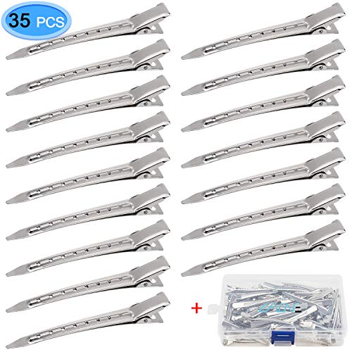 3.5 Inches Alligator Hair Clips 35 Pieces, EAONE Duck Bill Clips Silver Metal