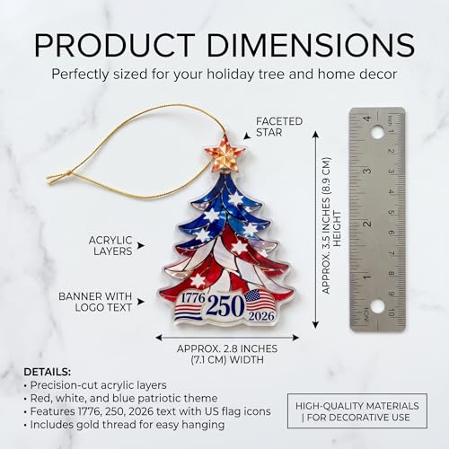 WEGLS for 250th Anniversary USA Ornament, 4 of July Party Tree Decoration — view 4