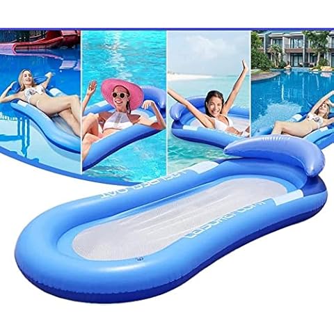 Alyssa-Water Floating Hammock Comfortablefloating Pool Deck Chair Raft Summer Outdoor Ocean Lake for Adults And Children, Swimming Pool Inflatable Floating Bed And Floating Chair,153cm*71cm Cover