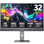 INNOCN 32" OLED 4K Monitor for Mac mini MacBook Air/Pro, 3840 x 2160 PC Computer Monitor, USB C, HDR 10, 99% DCI-P3, 99% sRGB, 1M:1, Tilt/Height Adjustable Stand, VESA Mountable