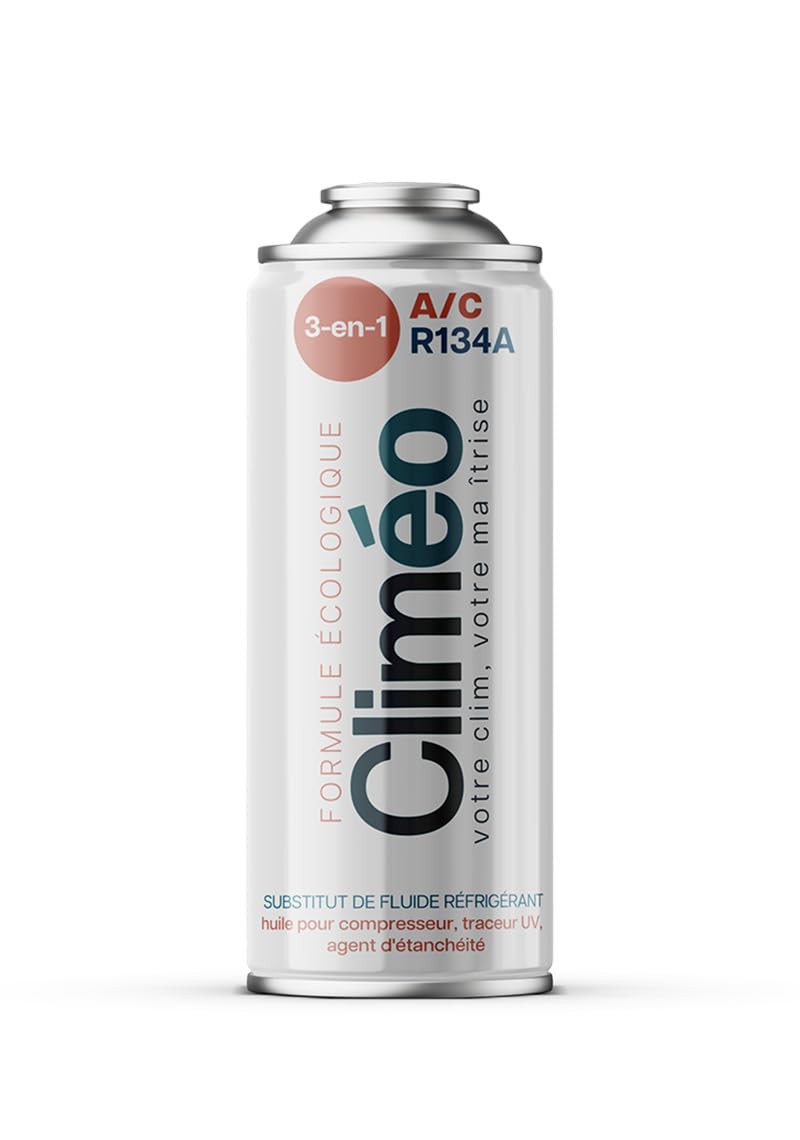 Climéo Substitut de réfrigérant écologique 3 en 1, 400 ml, avec scellant R134a/​R12, service indépendant de climatisation