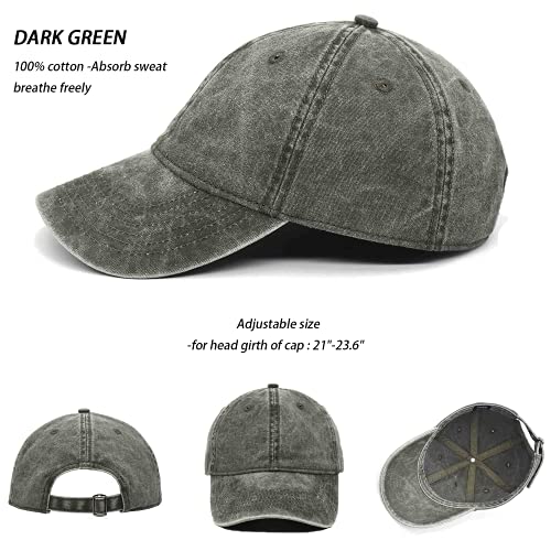 Guwfuve 3Pack Baseball Caps, Unisex Adult Adjustable Sports Hat (Black/Green/Navy Blue) #TOP2
