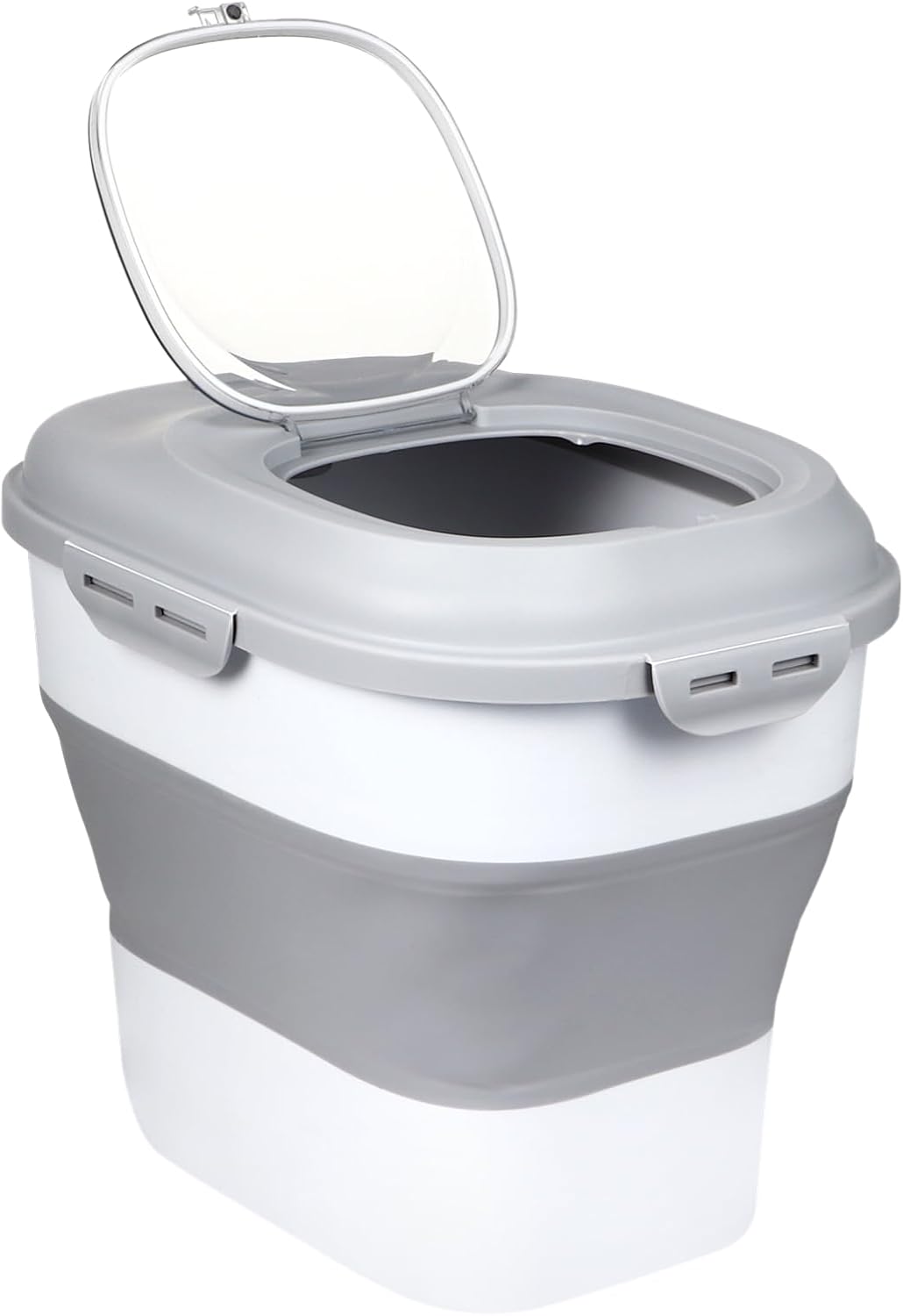 Foldable Dog Food Storage Container, bin for 30Lb Pet Food Cat Food Fish Food with Measuring Cup, Sealed Lid, Wheels Large Airtight Plastic Containers, 50 Pound Rice Kitchen Storage Holder