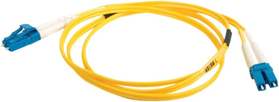 C2G 26566 OS2 Fiber Optic Cable - LC-LC 9/125 Duplex Single-Mode PVC Fiber Cable, Yellow (16.4 Feet, 5 Meters)