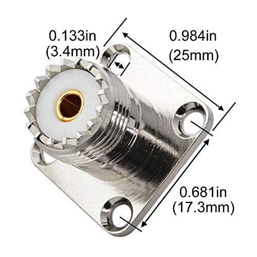Conector BNC hembra a UHF hembra SO239 panel coaxial x2 miniatura 2