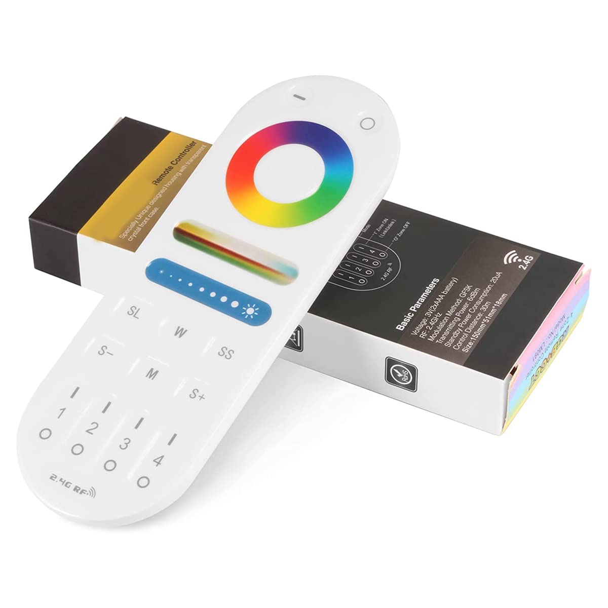 Duendhd LM091 4 Zones 2.4G Remote Control Compatible with RGBW RGB LED Dimming Controller 4 Channel Touch Screen