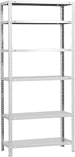 Simonrack Schwerlastregal, Lagerregal, 200x80x40 Metallregal, Kellerregal, Biegestelle 100 kg, 6 Fachböden, Weiss - Comfort