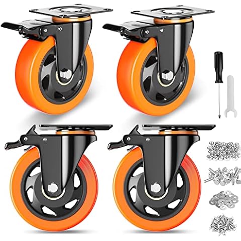 Heavy Duty Caster Wheels with Brake Cover