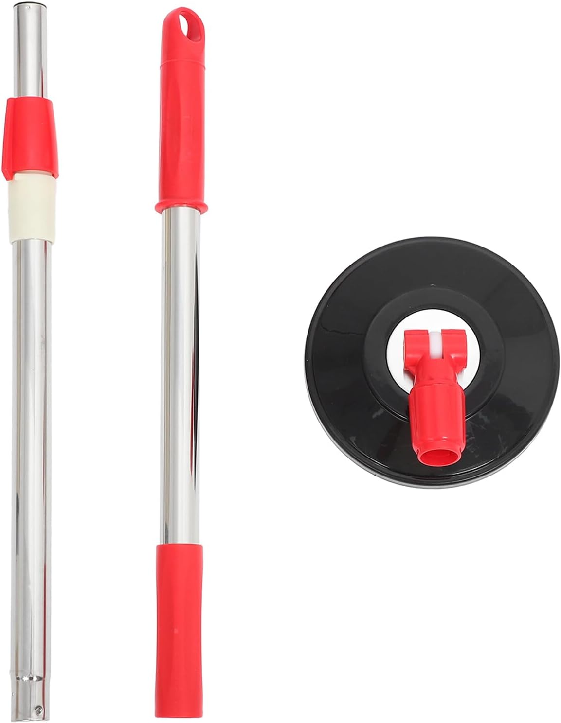 Cabilock Replacement Mop Handle Stainless Steel Pole with Rotating Plastic Disc Telescopic Mop Stick for Floor Cleaning Household and Commercial Use
