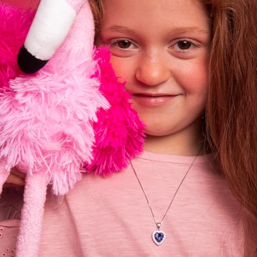 925 Sterling Silver Tiny Heart & Round Cubic Zirconia Pendant Necklaces for Young Girls - Lovely Shape Charm Necklaces for Little Girls & Preteens - Shiny Beautiful CZ Pendant Necklace for Children2