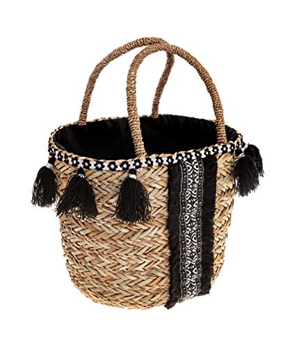 Atmosphera Seagrass - Cesta de Mercado y Pompones de Tierra Salvaje