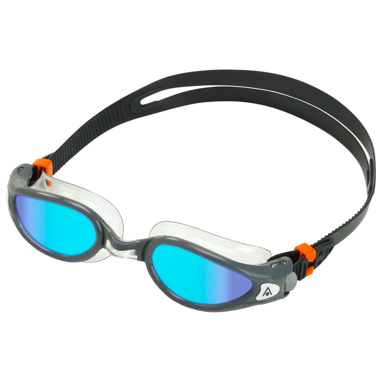 Aqua Sphere Kaiman Exo Adult Swimming Goggles - Grey/Clear - Blue Titanium Mirrored