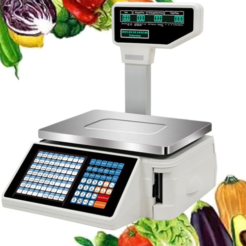 Báscula electrónica con impresora y calculadora de precios miniatura 1