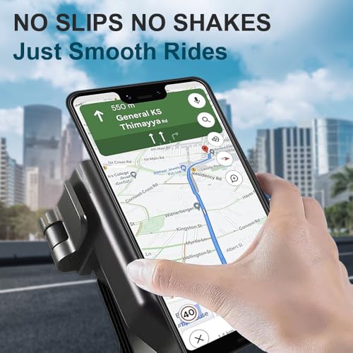 Image of Motorcycle Handlebar Phone Mount with One-Hand One-Touch Lock System, 360 Rotation, Anti-Slip & Shockproof Protection, Universal Mobile Holder