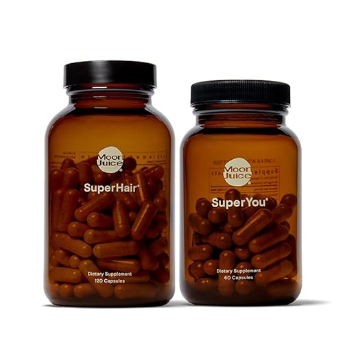 SuperYou & SuperHair by Moon Juice | SuperYou Natural Adaptogen Supplement for Calm & SuperHair Multivitamin Supplement for Healthier, Thicker Hair | Improve Overall Hair Health