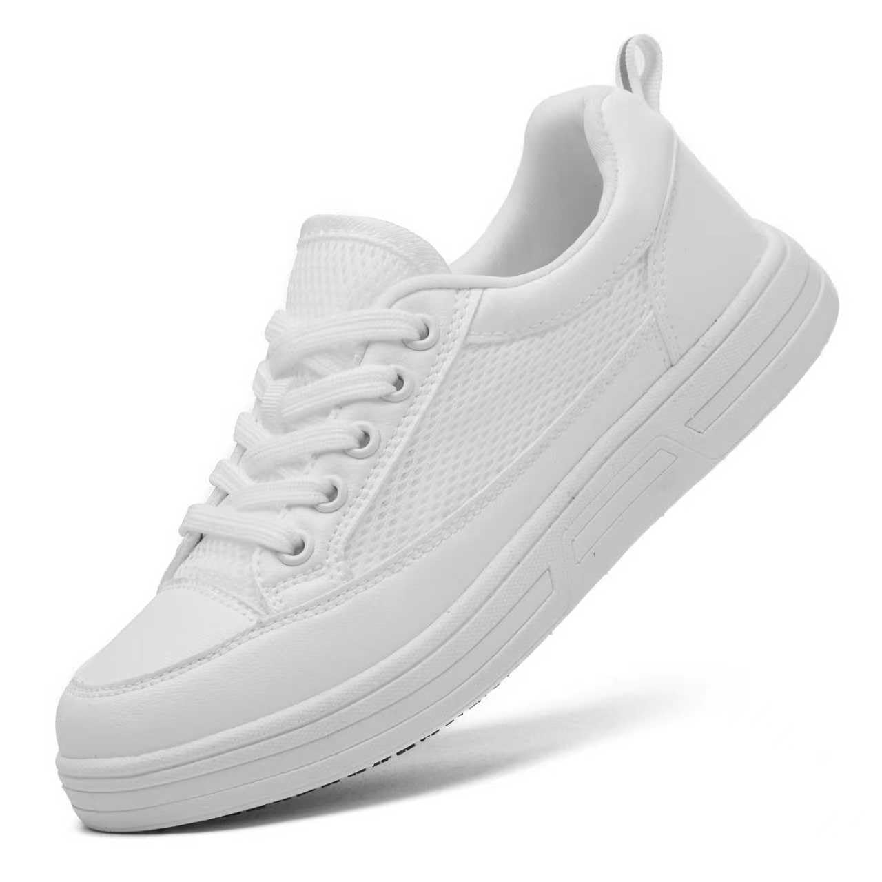 Photo 1 of V-Janiffy Women's White Non Slip Work Shoes, White Food Service Slip Resistant Work Shoes, White Women's Nursing Shoes.
