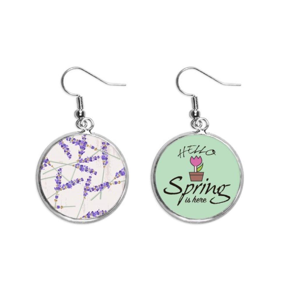 Joyas pendientes de lavanda de flores planta de decoracion colgante de primavera 5