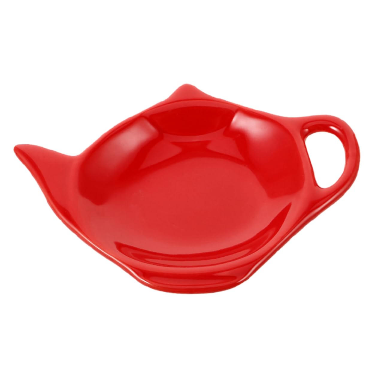 CATIEBYE Ceramic Teapot-Shaped Tea Bag Holder Creative Porcelain Dish for Used Tea Bags Snacks Elegant to Clean Unique Design Kitchen Accessory