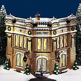 Department 56 Miniature Building - Village Bank & Trust
