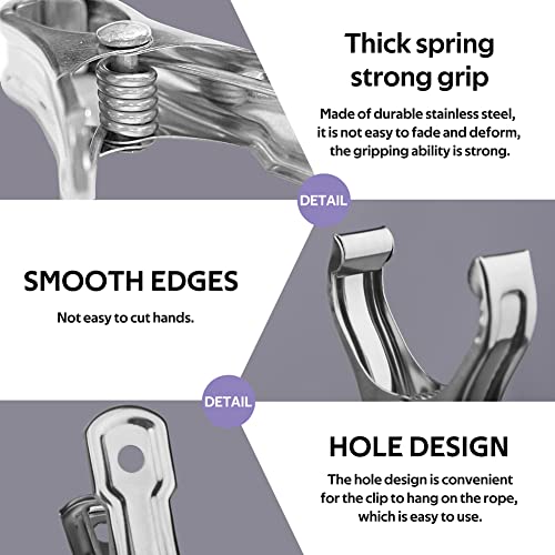 Beiyoule 20Pcs Greenhouse Clips - Stainless Steel Garden Clips, Greenhouse Clamps, Strong Grip Shed Film Frame Shading Net Rod Clip (5.5 * 1 Cm) #TOP3