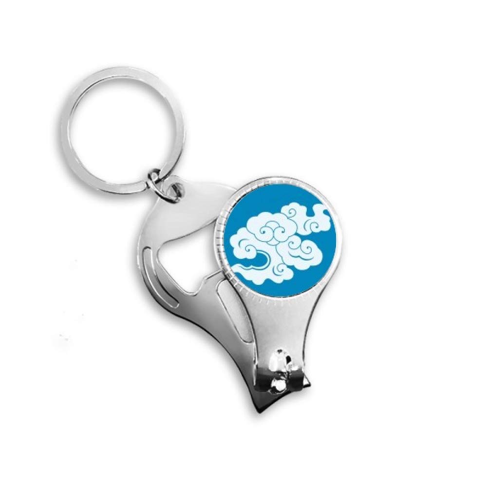 Pince à ongles porte-clés décapsuleur Painting Culture blanc nuage pour soin des mains nomade