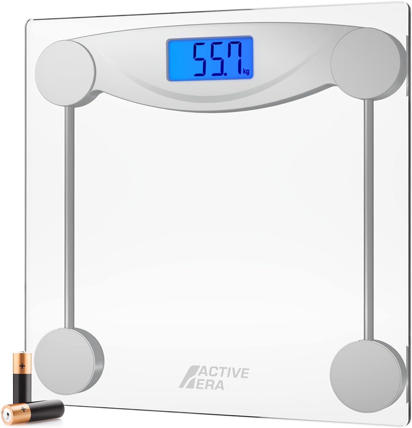 Weight Scale - Ultra Slim Digital Bathroom Scales for Body Weight with High Precision Sensors and Tempered Glass (Stone/kgs/lbs)