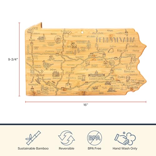 Tabla de cortar con forma de Pensilvania en bambú miniatura 4