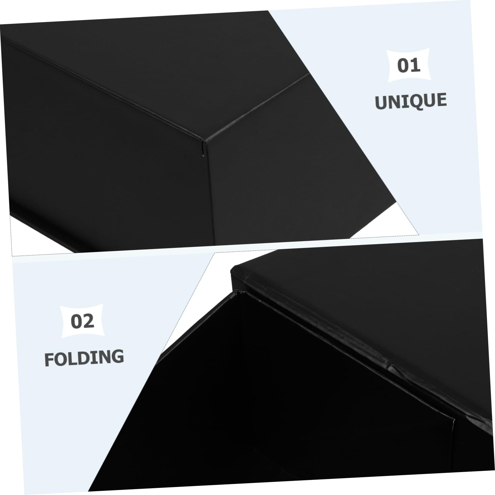 Faltbox mit Magnetverschluss 4 Stück Schwarz Papier Geschenkbox