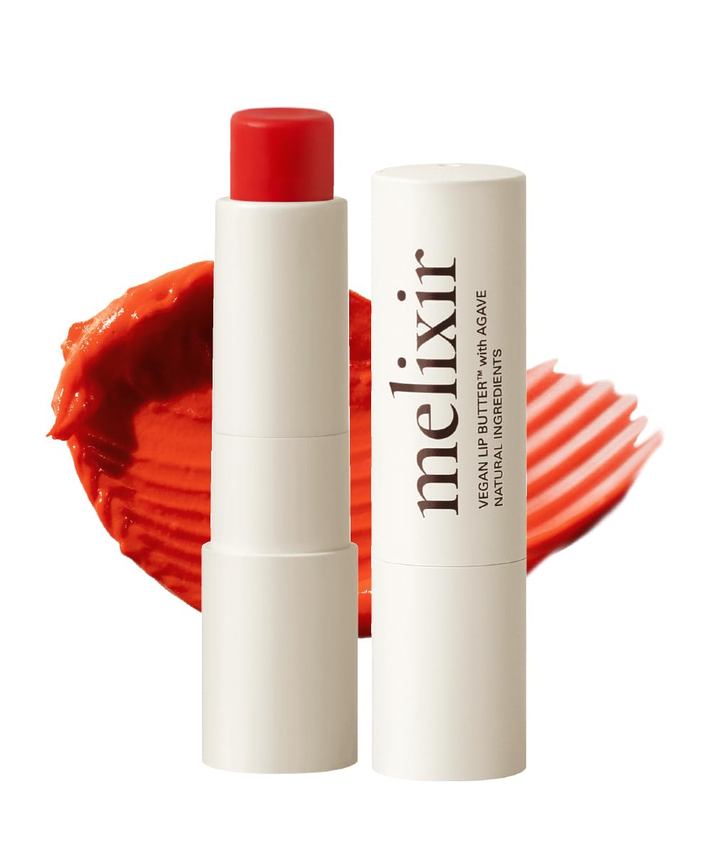 Melixir Vegan Lip Butter #08 Havana(Tinted) (+11 more colors) 0.13oz, Bee Free, Petrolatum Free, Deep Nourishing Plant-Based Vegan Chapstick, Vegan Lip Balm for Dry, Cracked and Chapped Lips