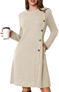 Ritiriko Damen Pullover Kleider Gegen Nacken Langarm 2025 Casual Herbst Winter Mini -Tunika Mit Taschen