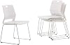 Sidanli Waiting Room Chairs, White Stacking Chairs with Strong Frame-Set of 4