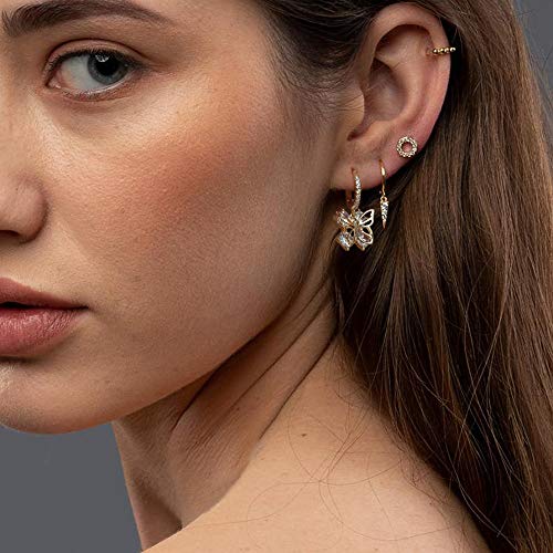 Butterflyearrings Huggie Hoop, Butterfly Dangle Huggie Hoop Earrings For Women Girls Hoops Cuff Buttefly Earrings Hypoallergenic Huggie Hoop Earrings #TOP3