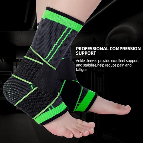 Image of TCCO ENTERPRISE Neoprene 2 Packs Breathable Ankle Brace, Ankle Support Sleeve With Compression Ankle Wrap For Plantar Fasciitis, Ankle Sprain, Ankle Swelling, Joint Pain, Fits All For Women Men