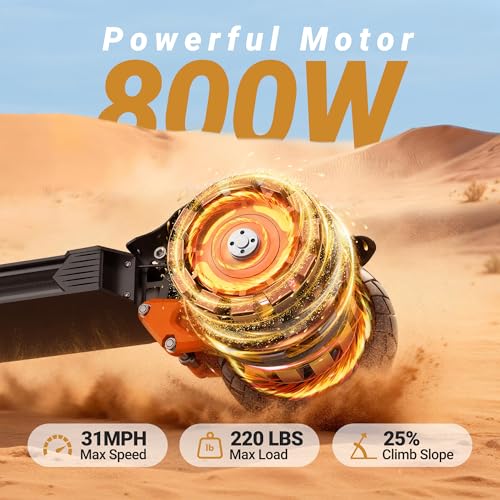 Image of Volpam 11 inch Electric Scooter, 800W Motor with Dual Suspension, Top Speed 31 MPH, Max 30 Miles Long Range, E Scooter for Commuting, APP Control, 220LBS Max Load