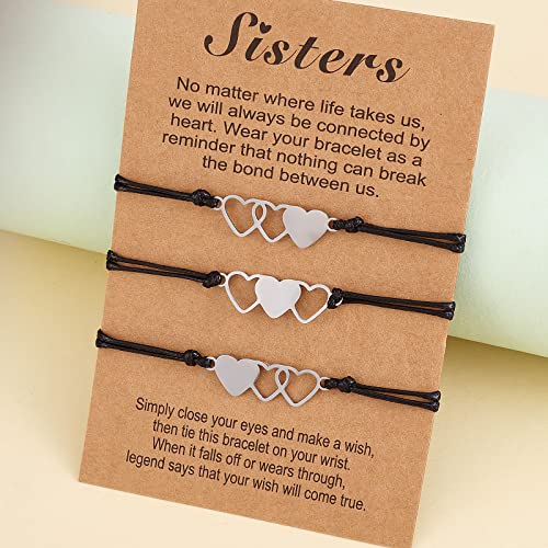 Image of Ornaland 2 /3 /4 /5 Pcs Friendship Bracelet Best Friend Bracelets Bff Matching Heart Bracelet Braided Bracelet Best Friend Friendship Gifts for Women Friends Girls Teen