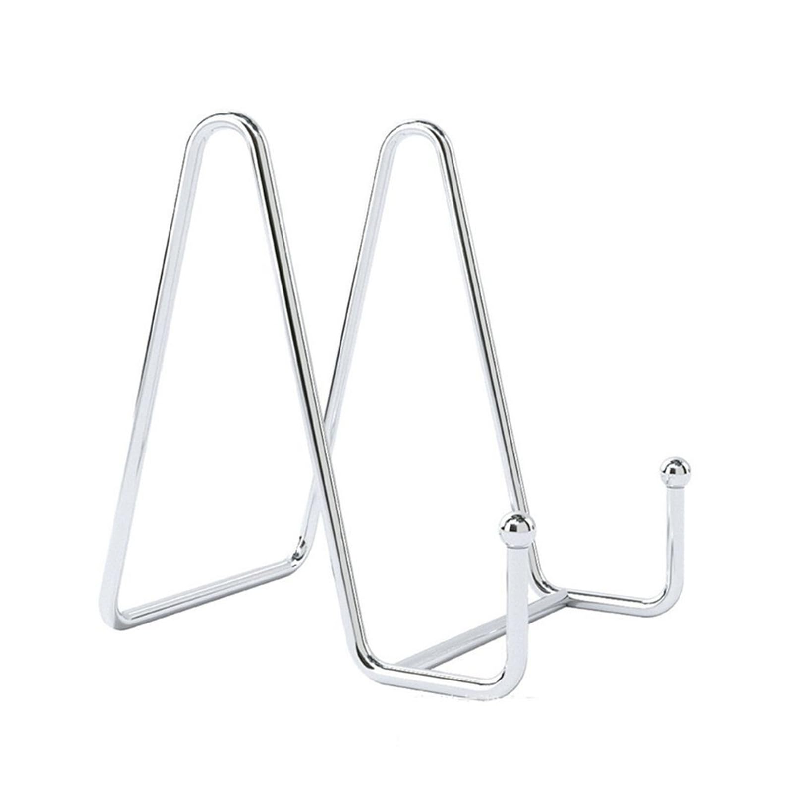 Xiehya Silver-M 5Pcs Plate Display Stand Picture Easel Stands Holder Pictures Frame Photo Decorative Dish Tabletop Art For Home(Silver-M)