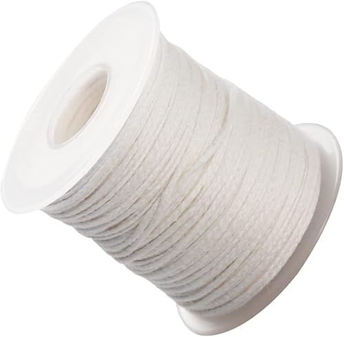 FOMIYES Mechas de velas, rollo de velas, mechas trenzadas de algodón, mechas preenceradas, bobinas de sostenedor para bricolaje, cera de parafina,