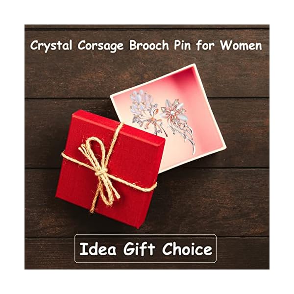 2 Pieces Corsage Brooches Pin for Women, Bridal Classy Wedding Crystal Bouquet Corsage for Women Girls Costume Accessory(White) - Image 8