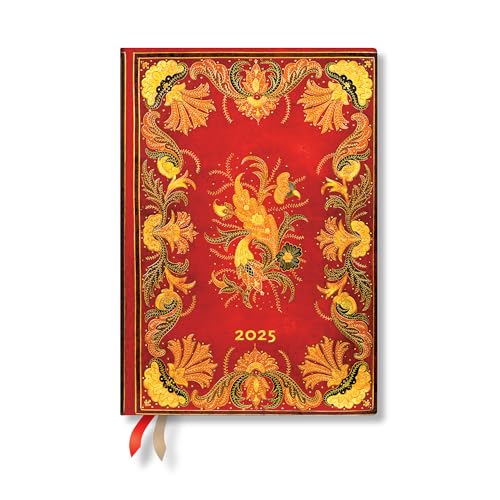 Paperblanks | 2025 Weekly Planner | Fiammetta | Fiammetta | 12-Month | Midi | Horizontal | Elastic Band | 160 Pg | 100 GSM