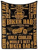 InnoBeta Motorcycle Dad Gifts, Throw Blanket for Cooler Biker Dad, Grandpa, Motorbike Lover Biker Rider Father, Father's Day, Christmas, Birthday