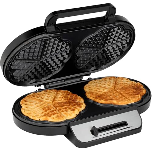 1200W Electric Waffle Baker with Adjustable Temperature Control, 31.5x23x7cm Compact Design, Non-Stick Plates for Even Cooking and Easy Cleaning