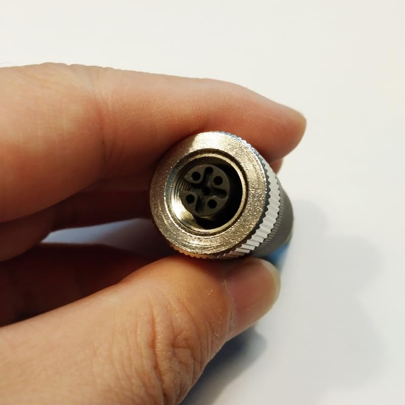 10Pcs M12 4 Pin Female Connector, Straight Field Assembly Wireable Adapter 12mm A Code Industrial Circular Connector IP67 Waterproof Sensor for PG7 Cable Unshiled 250V 4A AC/DC for Electric Bicycles
